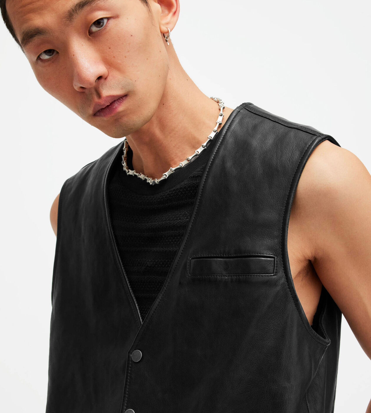 Shop the Tempo Heavily Washed Leather Waistcoat.