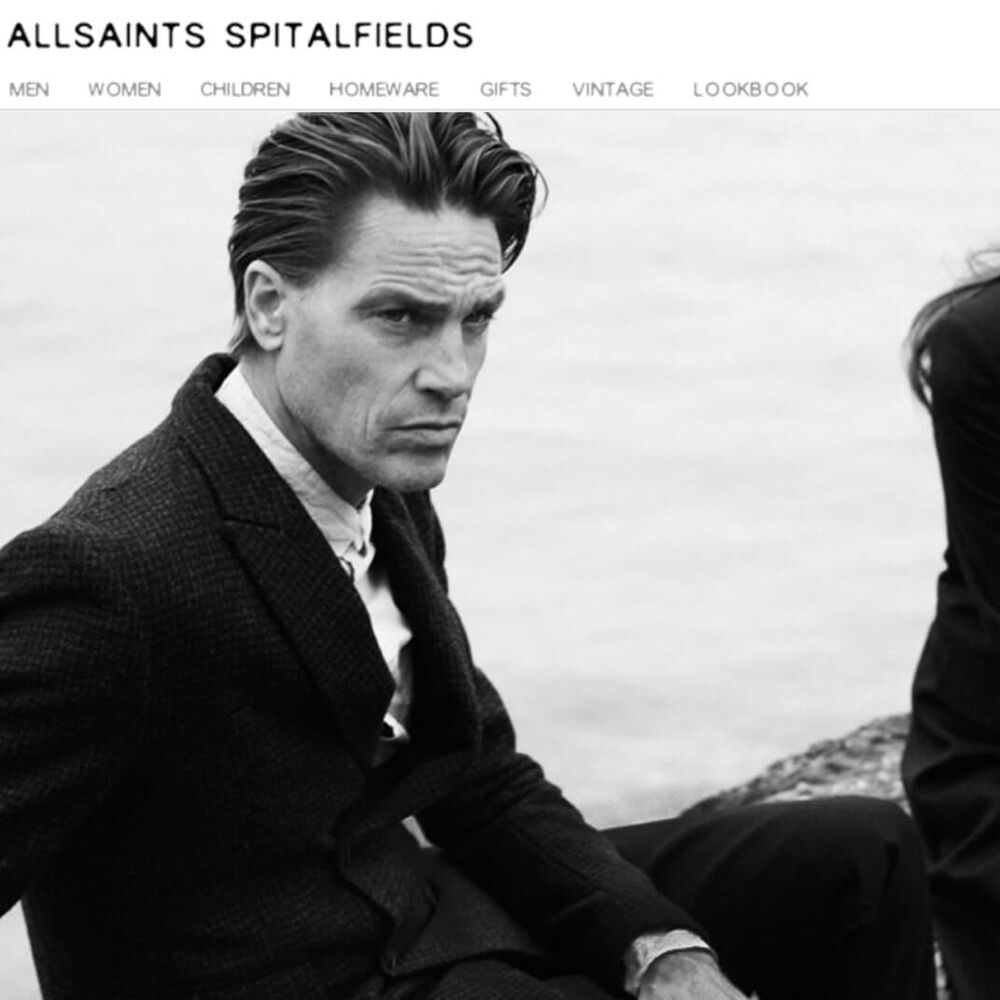 Screenshot of the old AllSaints website