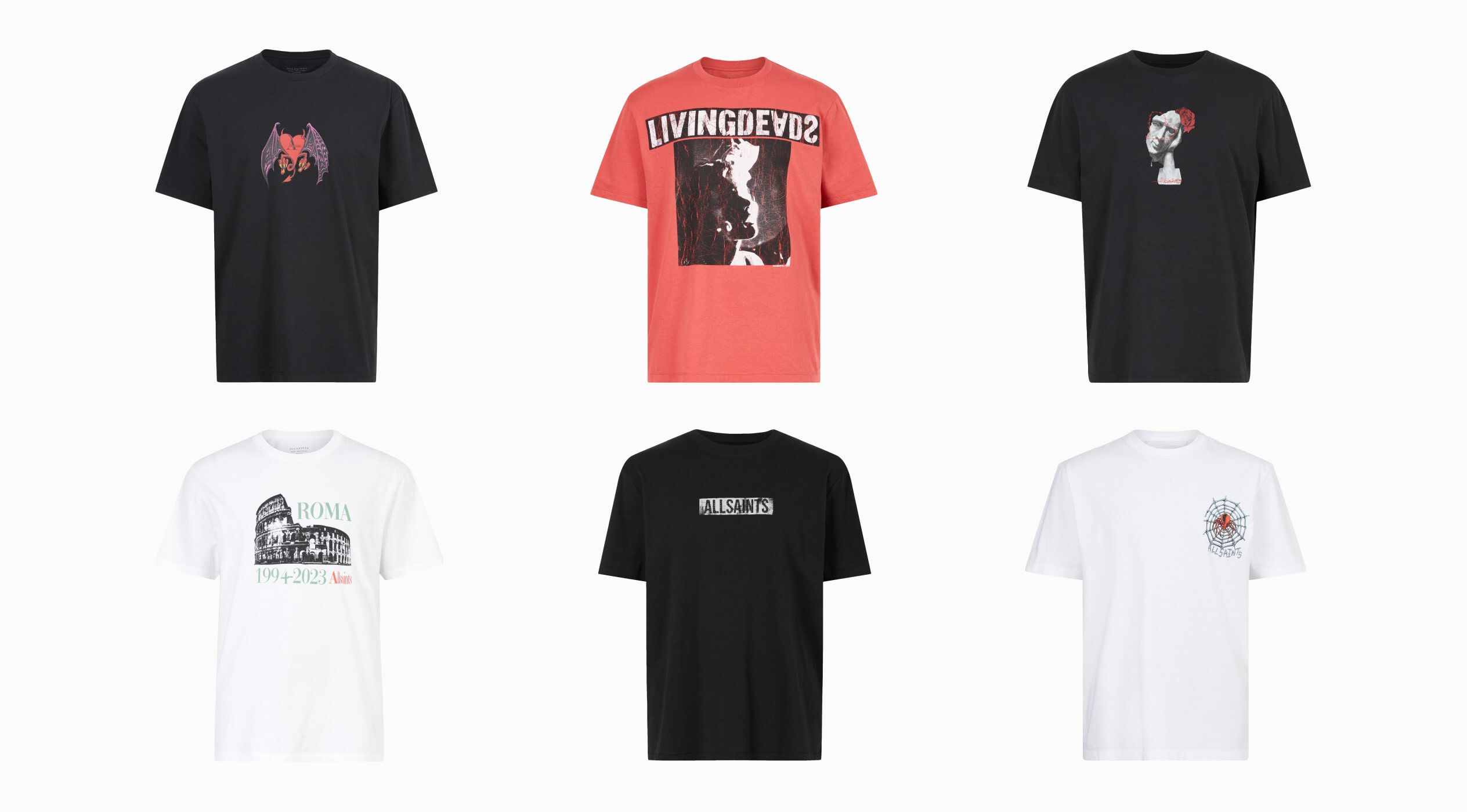 Six graphic t-shirts from past collections.