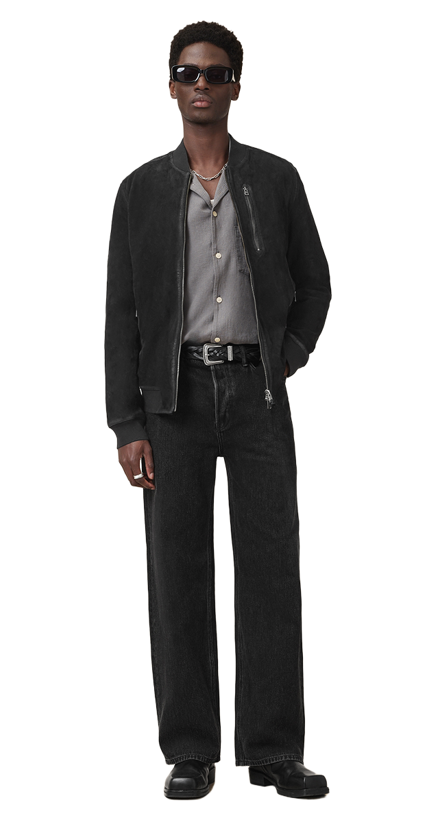 Shop The Mens Kemble Suede Bomber Jacket