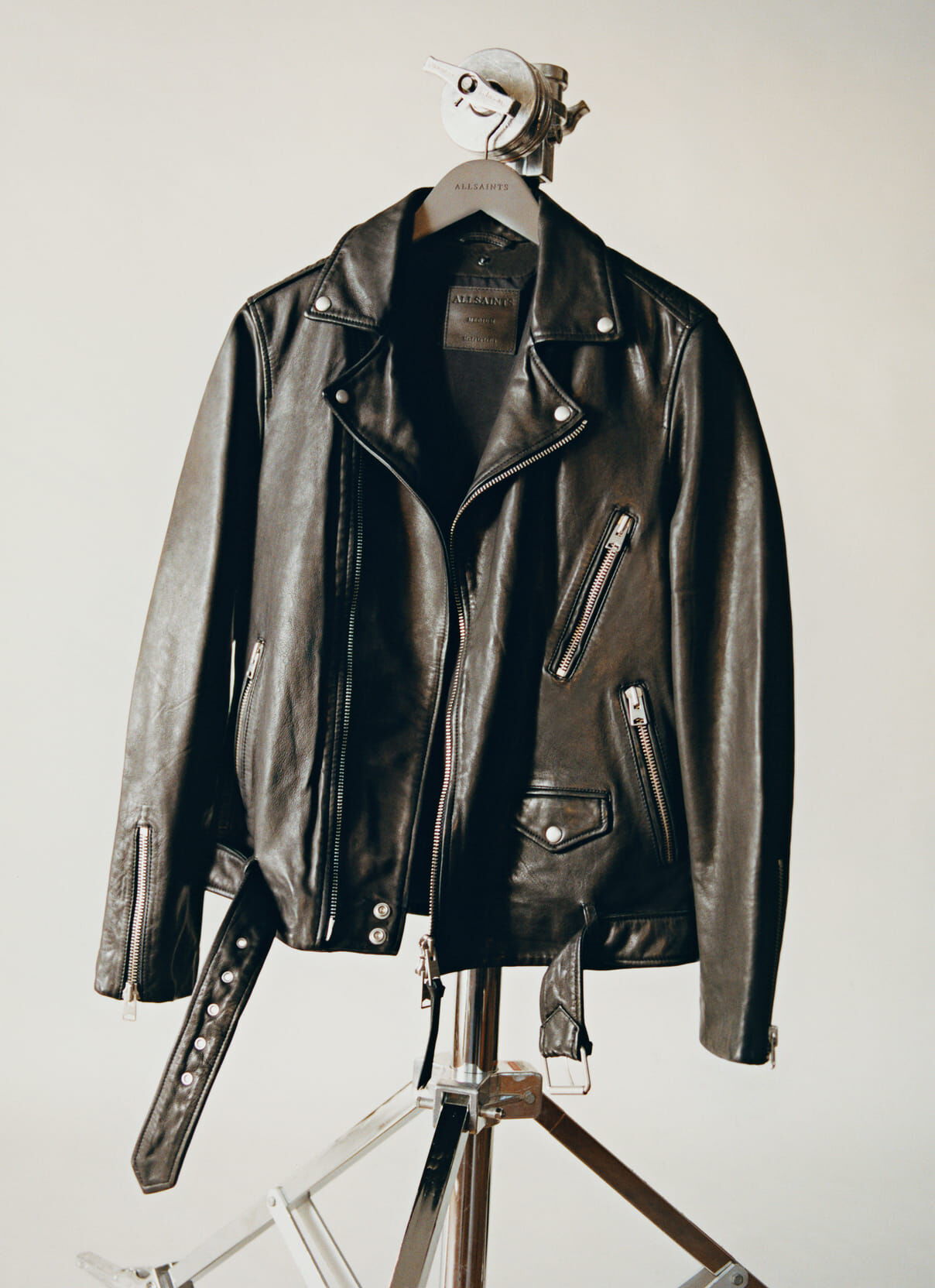 Clo Pleated Leather Jacket Black | ALLSAINTS US