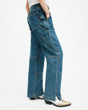 Shop die Florence Jeans-Cargohose mit weitem Bein.
