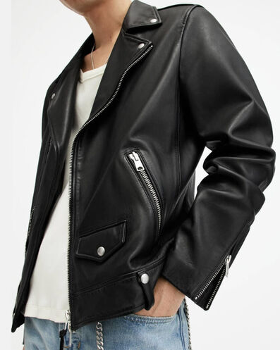 Shop the Milo Asymmetric Zip Leather Biker Jacket