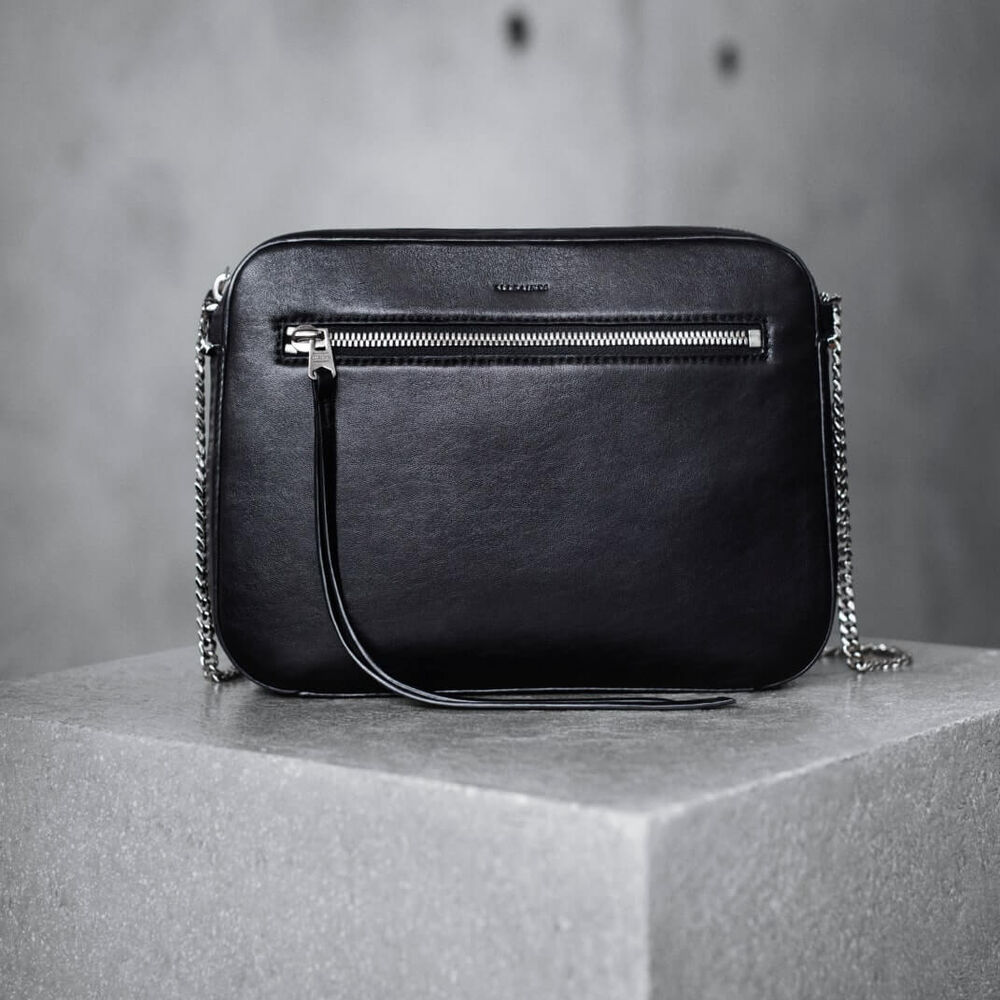  Schwarze AllSaints-Handtasche mit Kettengriff