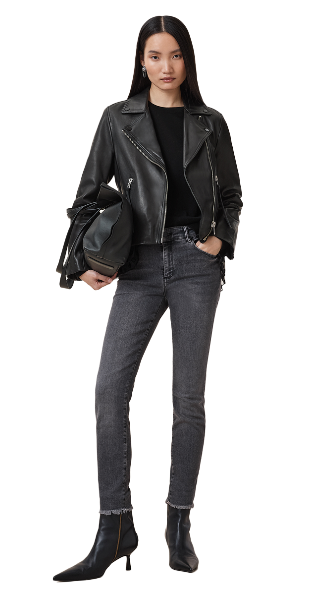 Shop The Womens Dalby Slim Fit Leather Biker Jacket