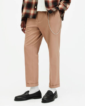 Shop the Tallis Slim Fit Cropped Tapered Trousers.