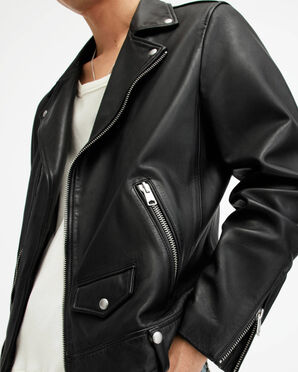 Shop the Milo Asymmetric Zip Leather Biker Jacket.