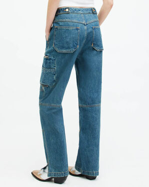 Shoppen Sie die Florence Jeans-Cargohose mit weitem Bein.