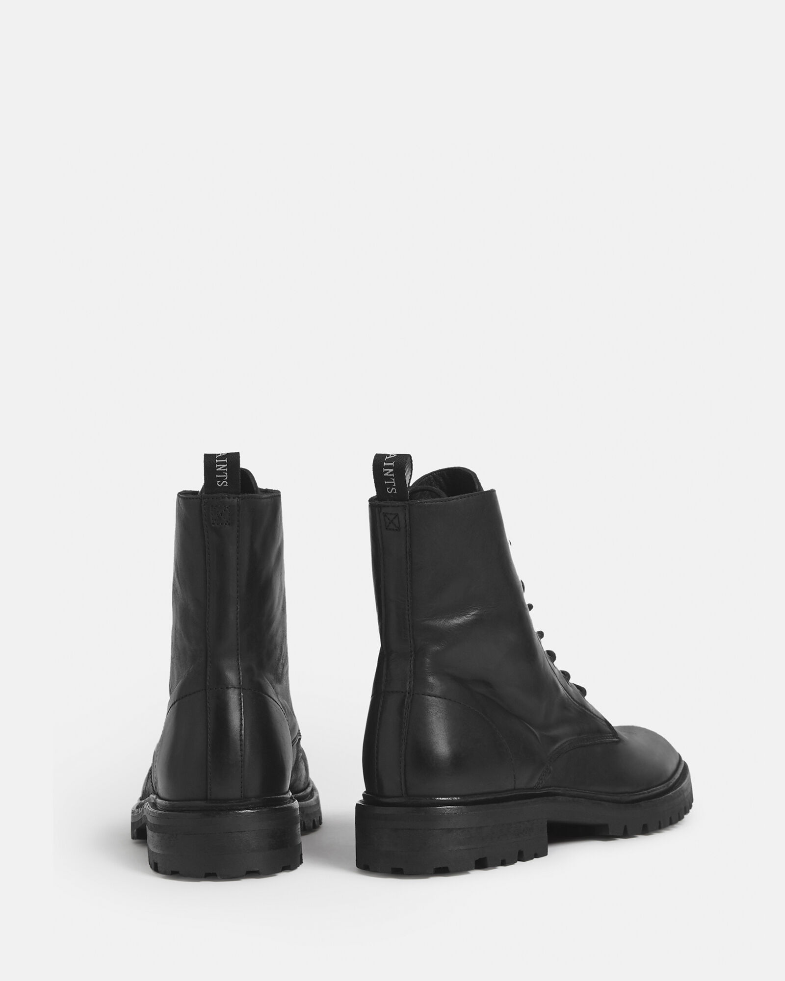 Tobias Leather Boots Black | ALLSAINTS