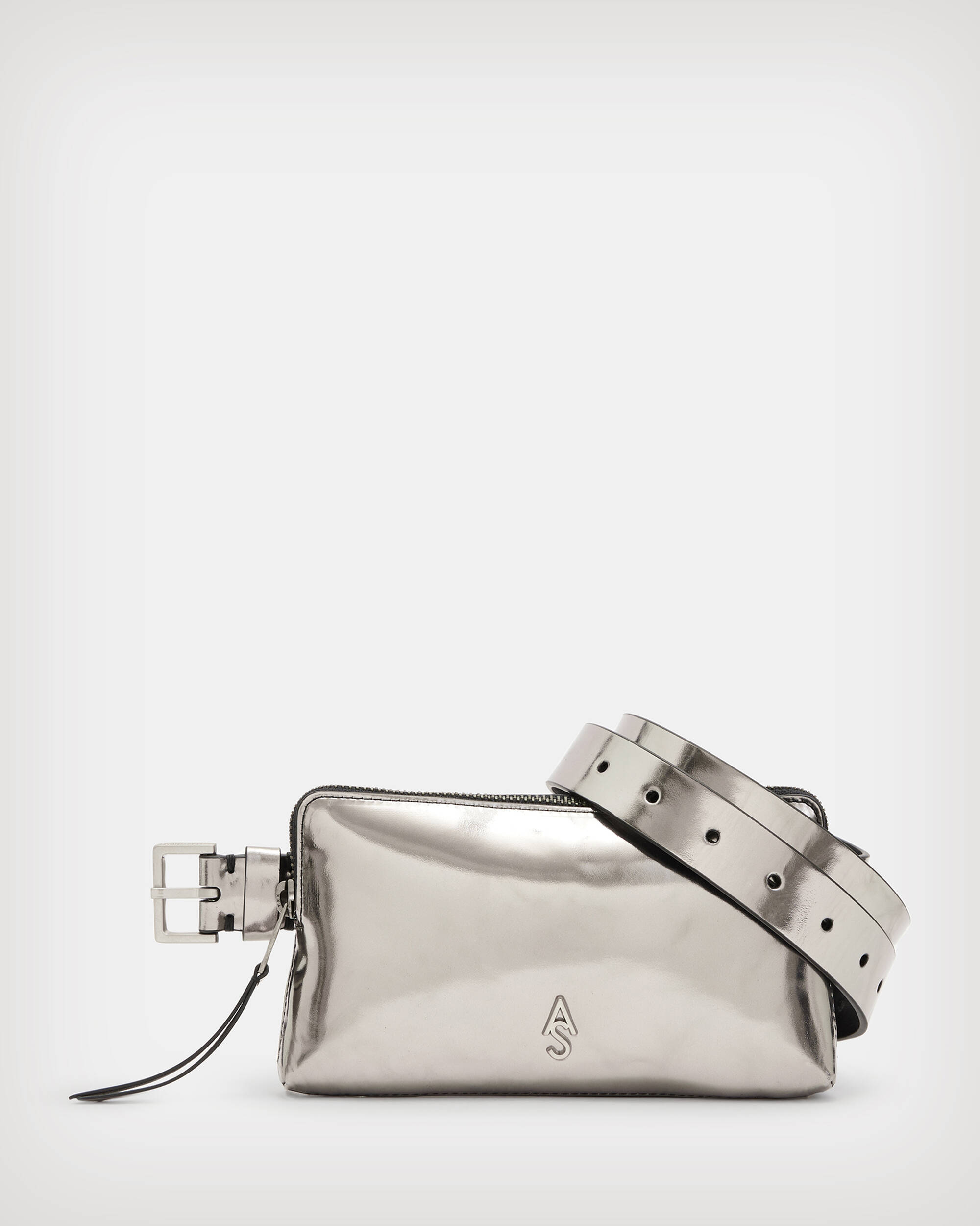 Lila AllSaints Metallic Leather Belt Bag  large image number 1