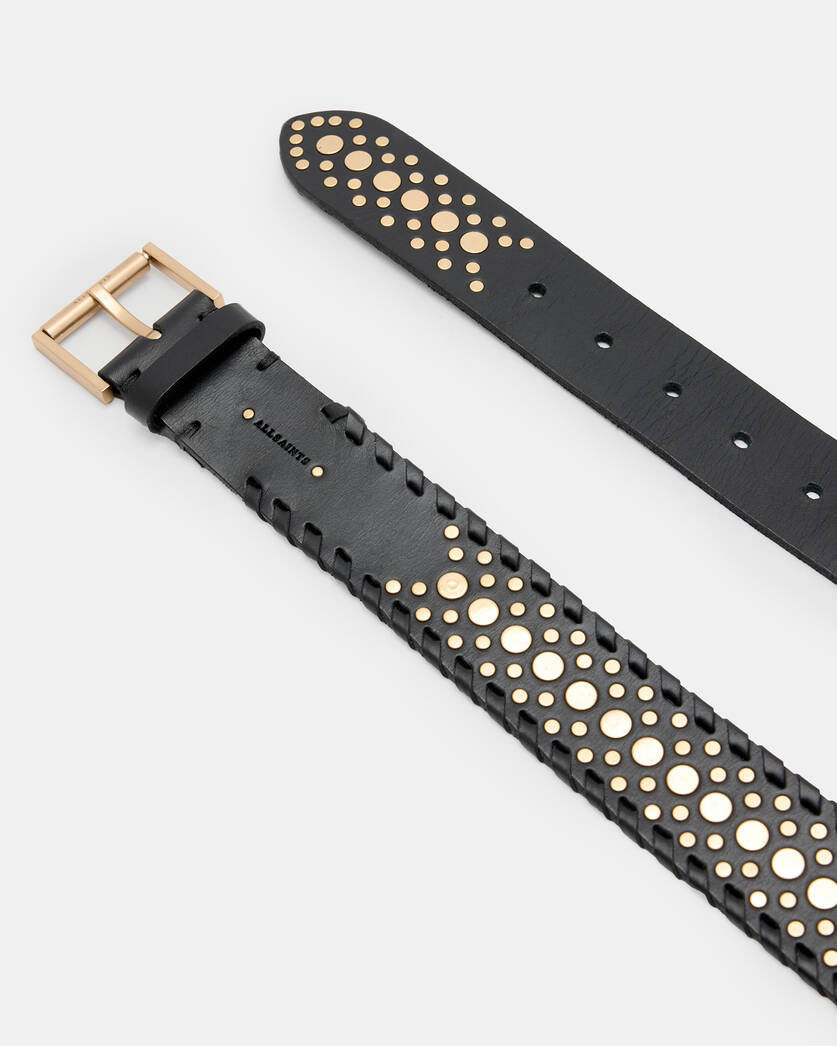 Lonnie Studded Woven Leather Belt  large image number 2