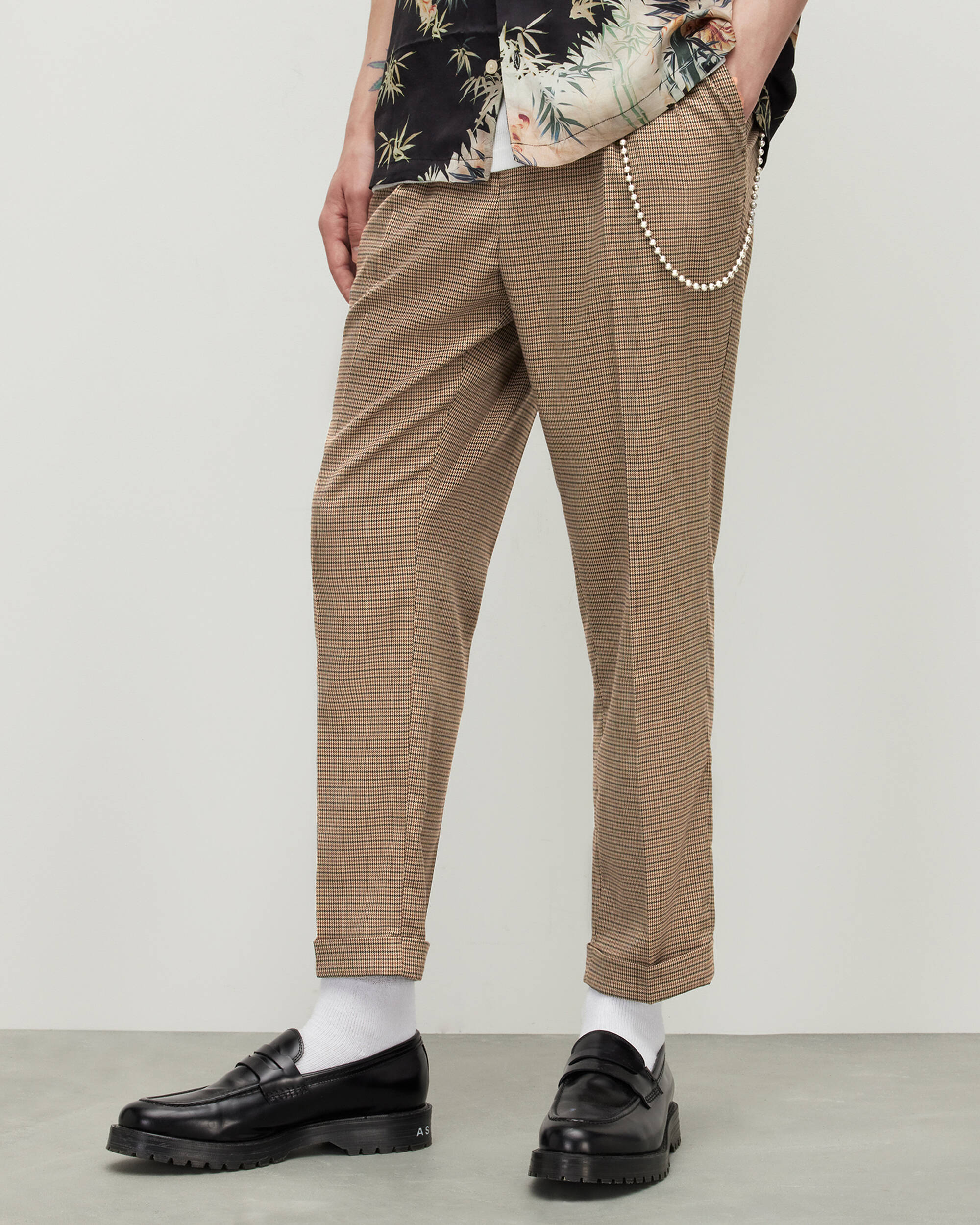 Tiber Cropped Checked Trousers  large image number 2