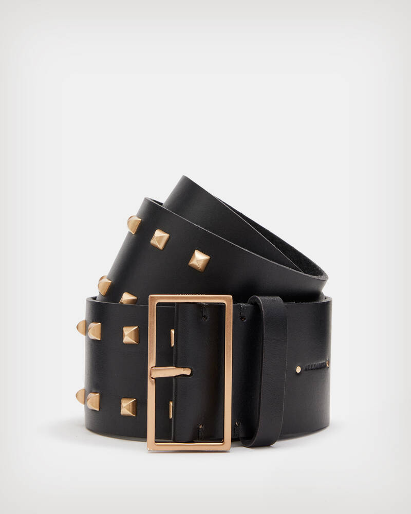 Maxie Leather Studded Wide Belt  large image number 1