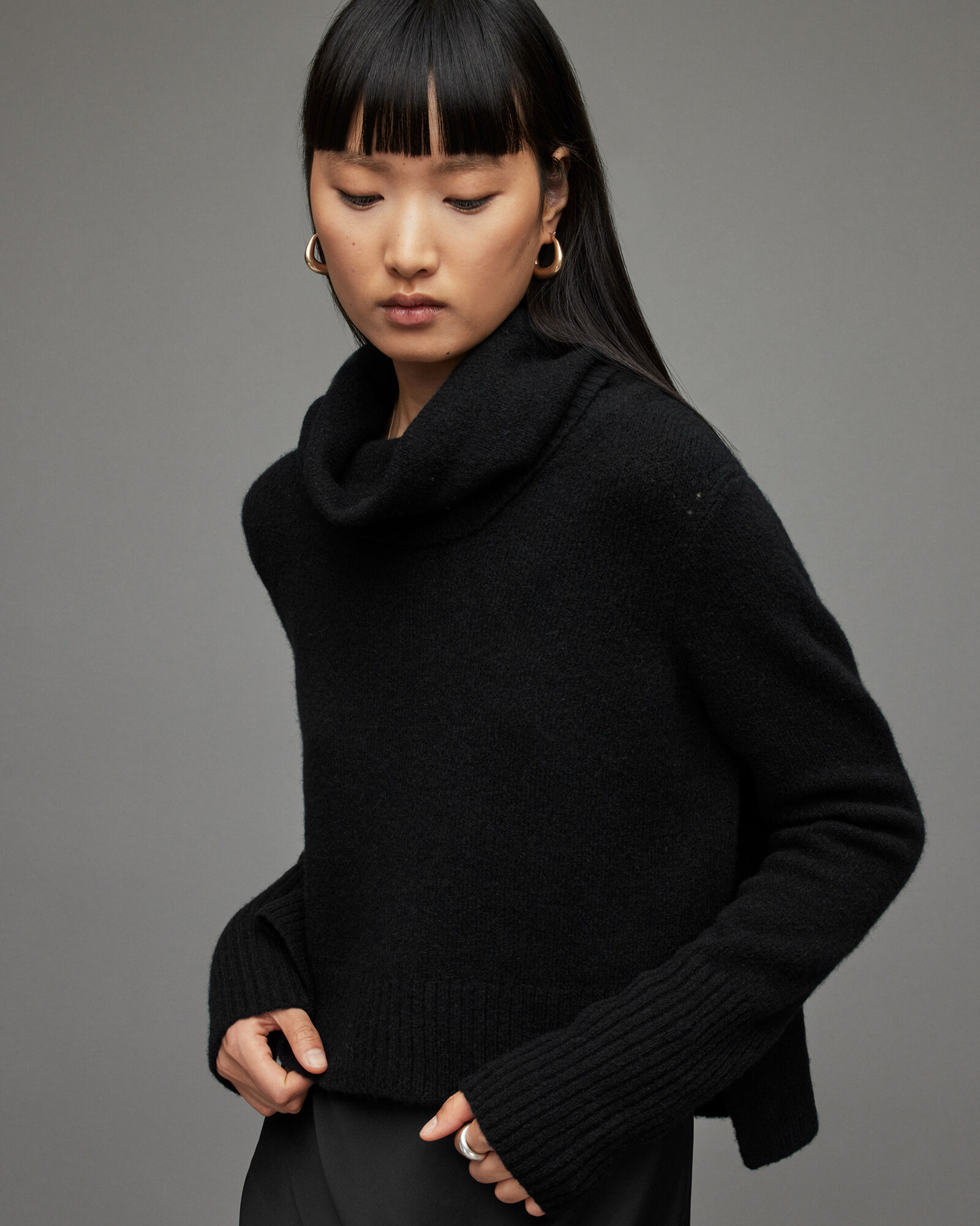 Tierny Roll Neck 2-In-1 Dress Black 