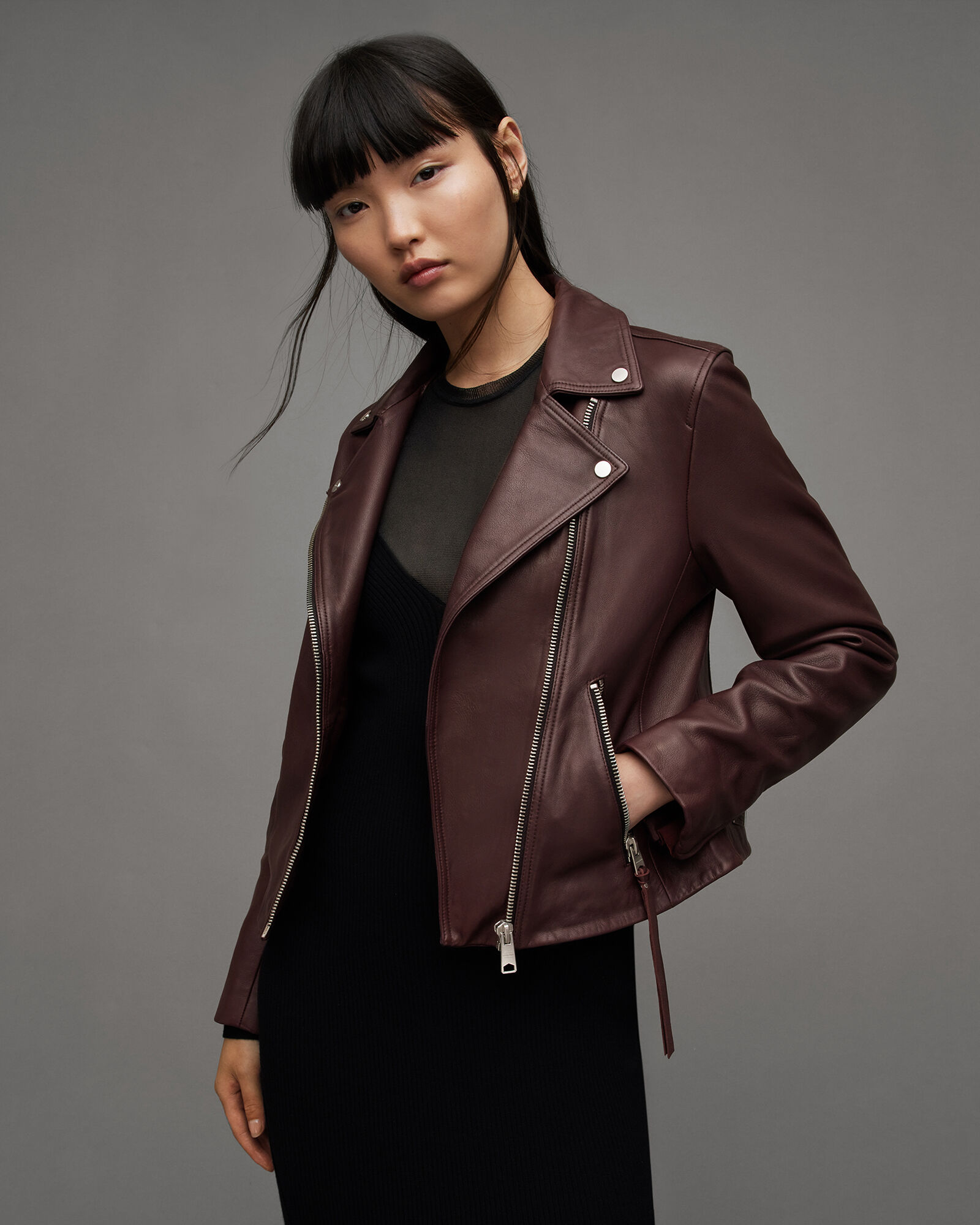 Women's Dalby Biker Jacket in Leather & Suede | ALLSAINTS