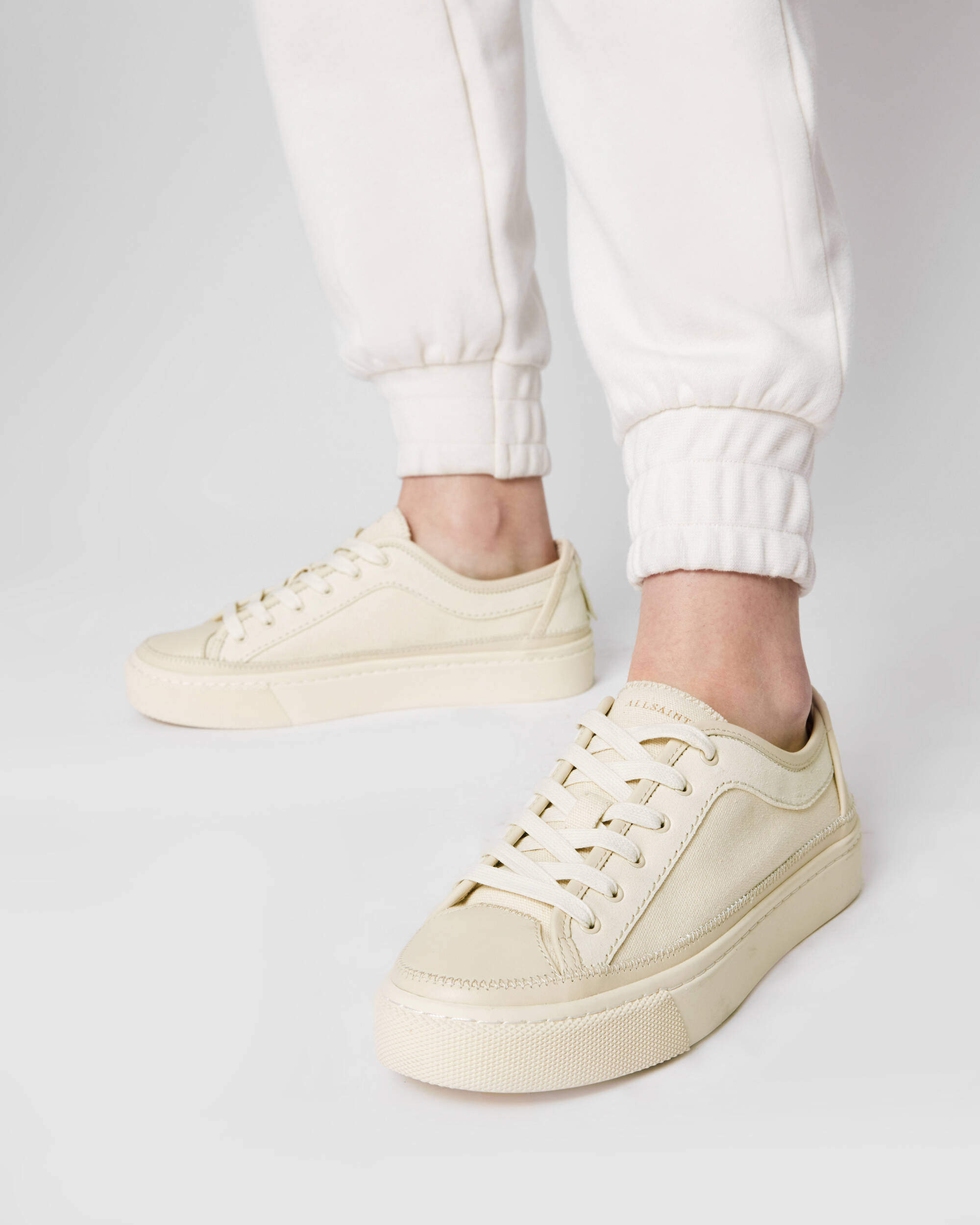 Milla Leather Trainers Off White | ALLSAINTS