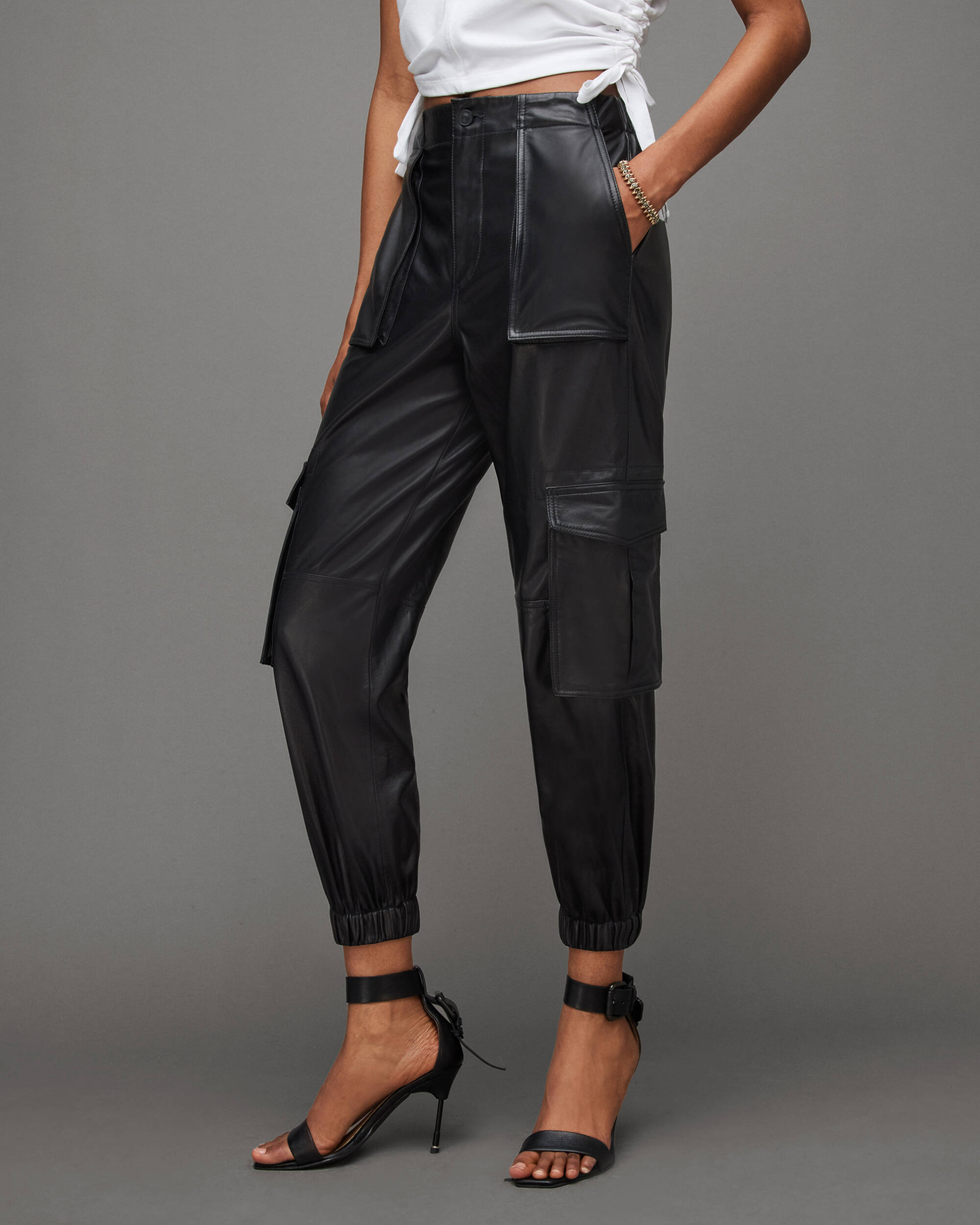 Freida High-Rise Leather Cargo Trousers  large image number 2