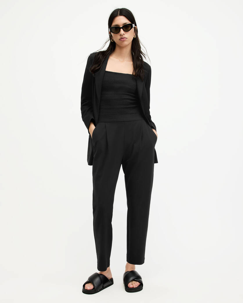 Aleida Mid-Rise Tapered Jersey Trousers  large image number 4