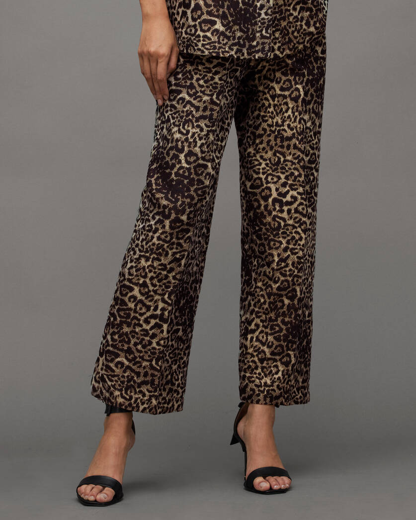 Jemi Leopard Print Relaxed Fit Trousers  large image number 2