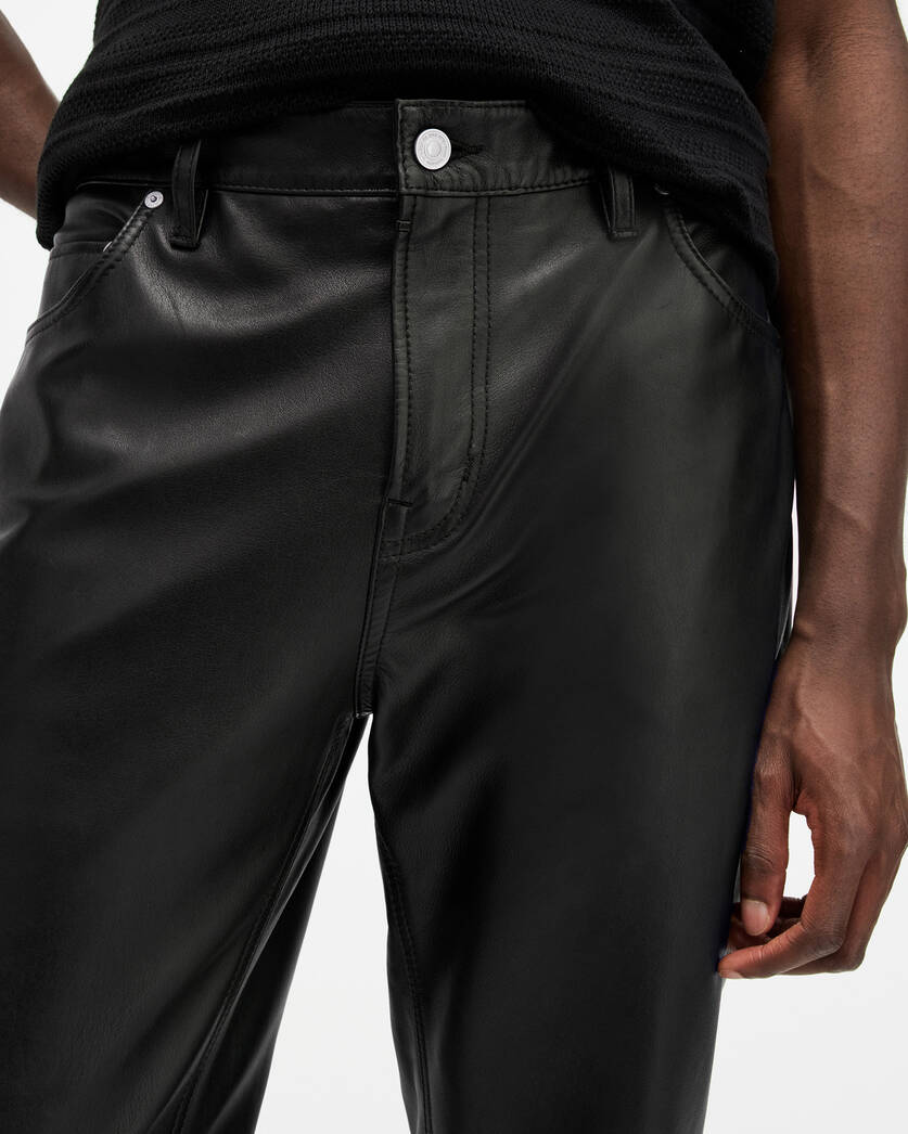 Lynch Straight Fit Leather Trousers  large image number 3