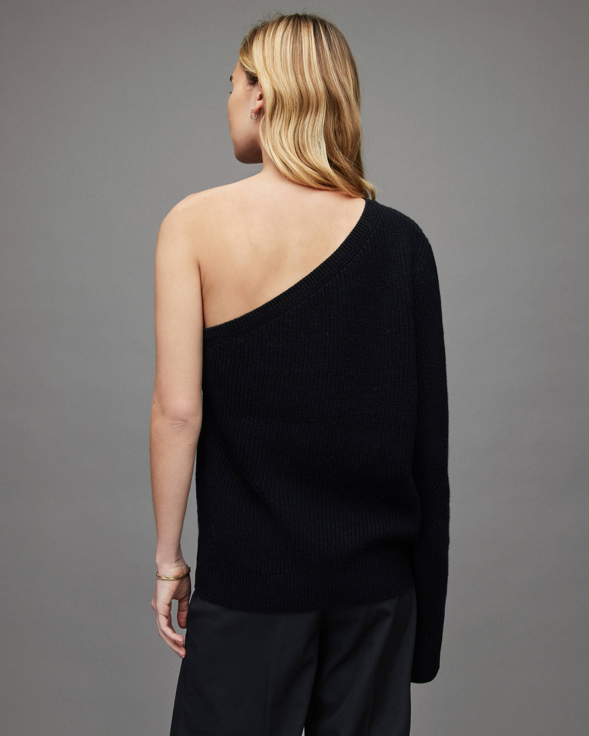 Asymmetric One Shoulder Ribbed Sweater  large image number 5