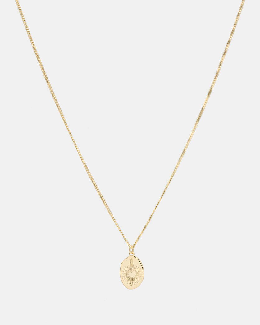 Engraved Gold-Tone Pendant Necklace  large image number 3