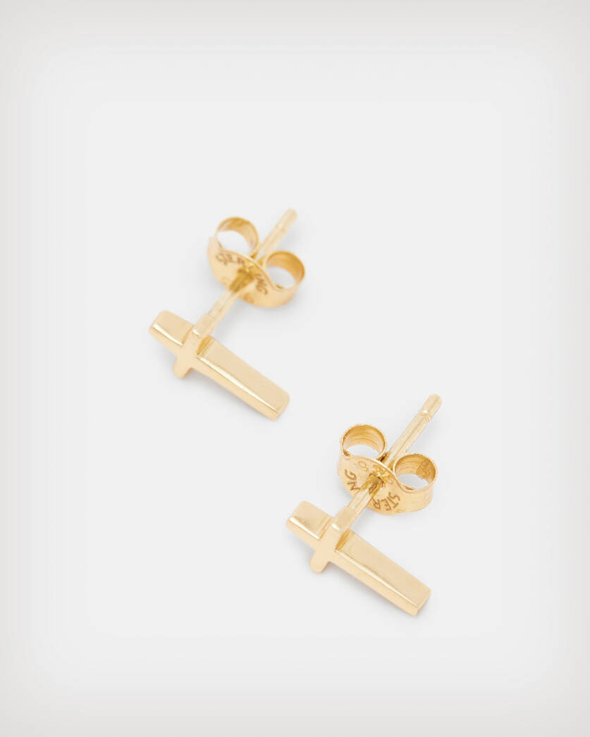Cross Gold-Tone Stud Earrings  large image number 4