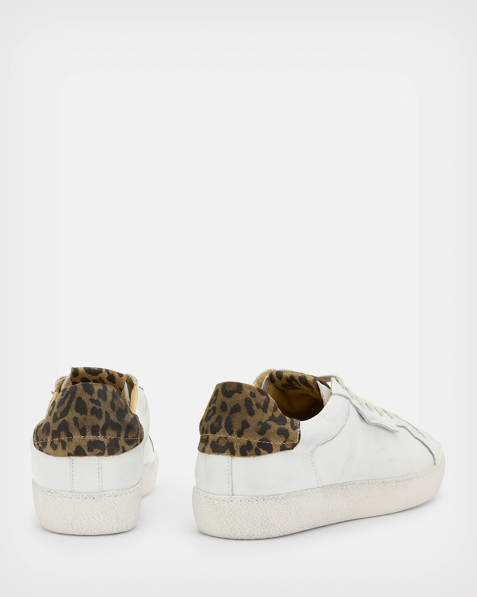 Sheer Leather Leopard Print Trainers  large image number 5