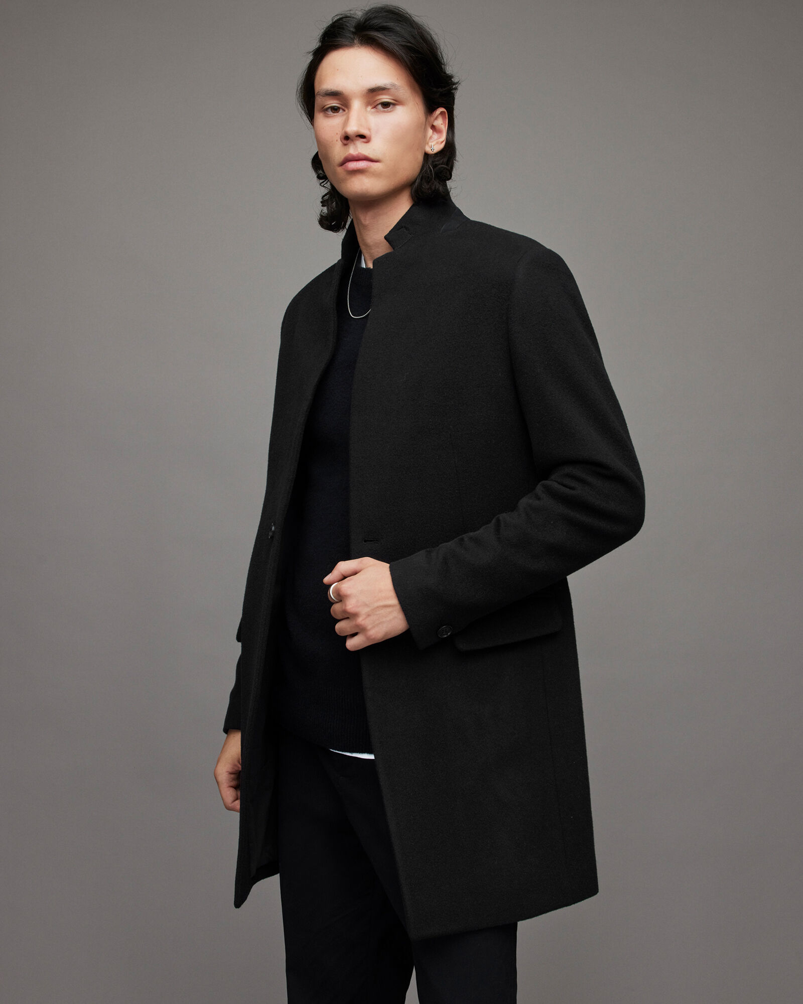 Manor Wool Coat Black ALLSAINTS