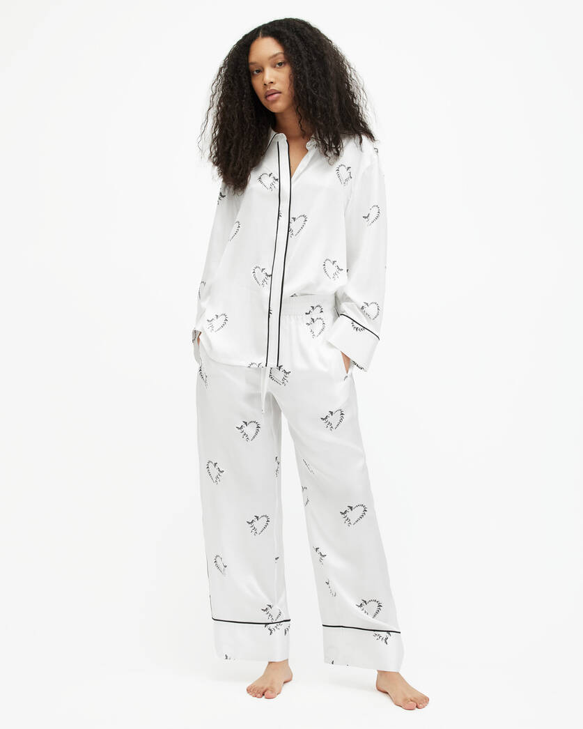 Sofi Silk Blend Escalera Pyjama Shirt  large image number 3