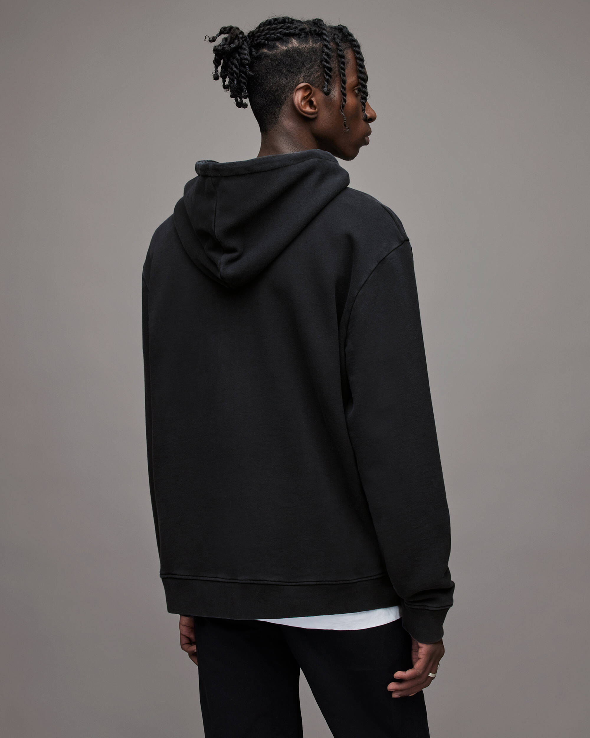 Bounty Pullover Hoodie Washed Black | ALLSAINTS