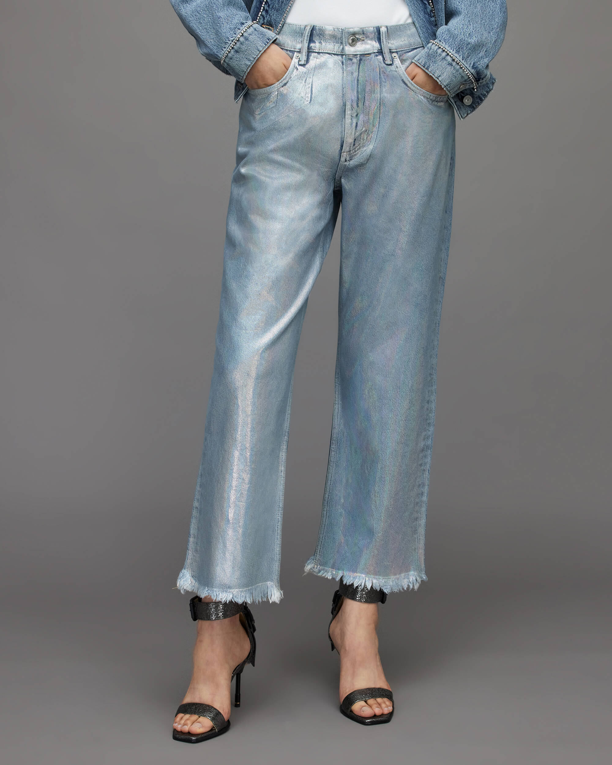April High-Rise Straight Metallic Jeans  large image number 2