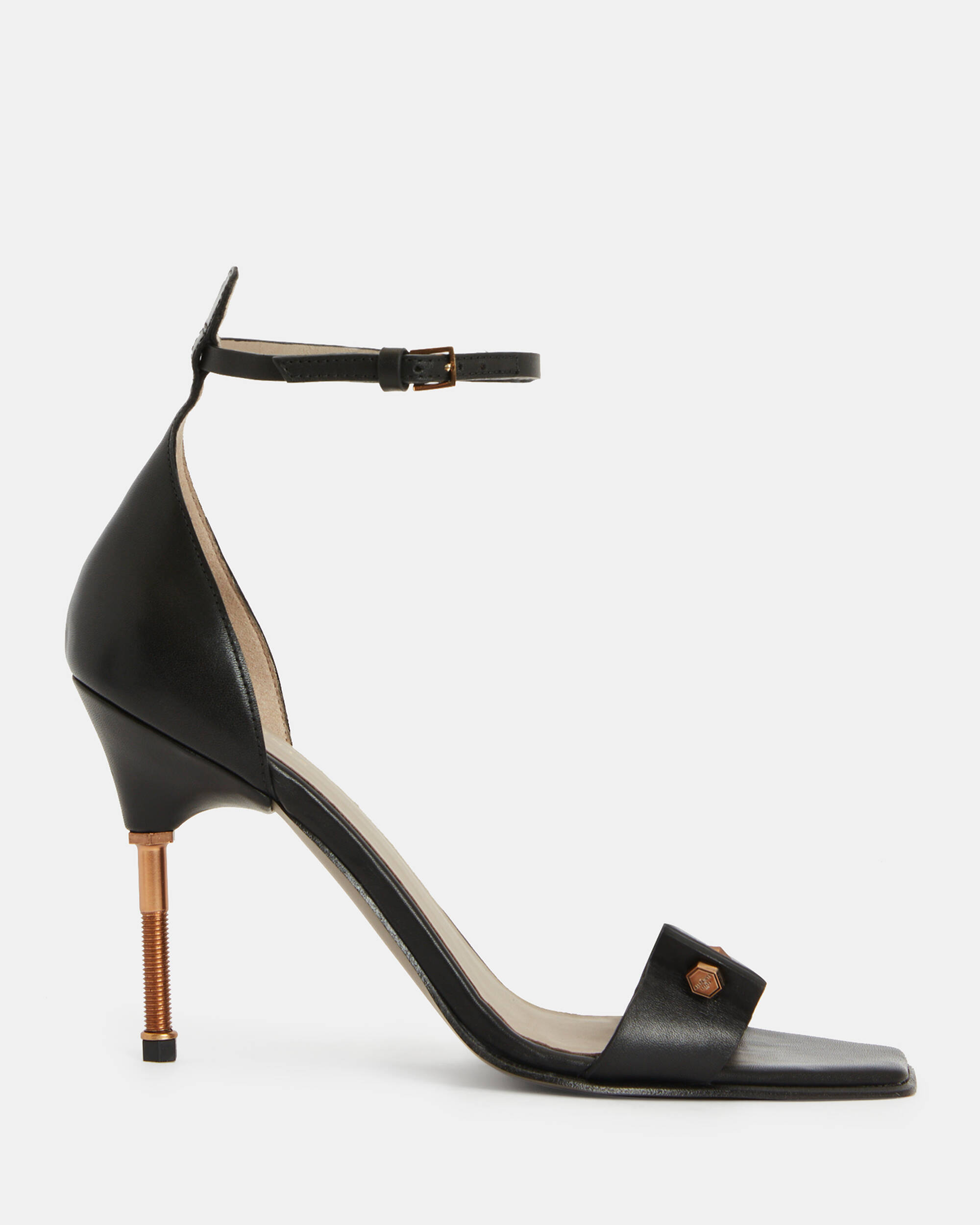 Betty Square Toe Leather Heeled Sandals