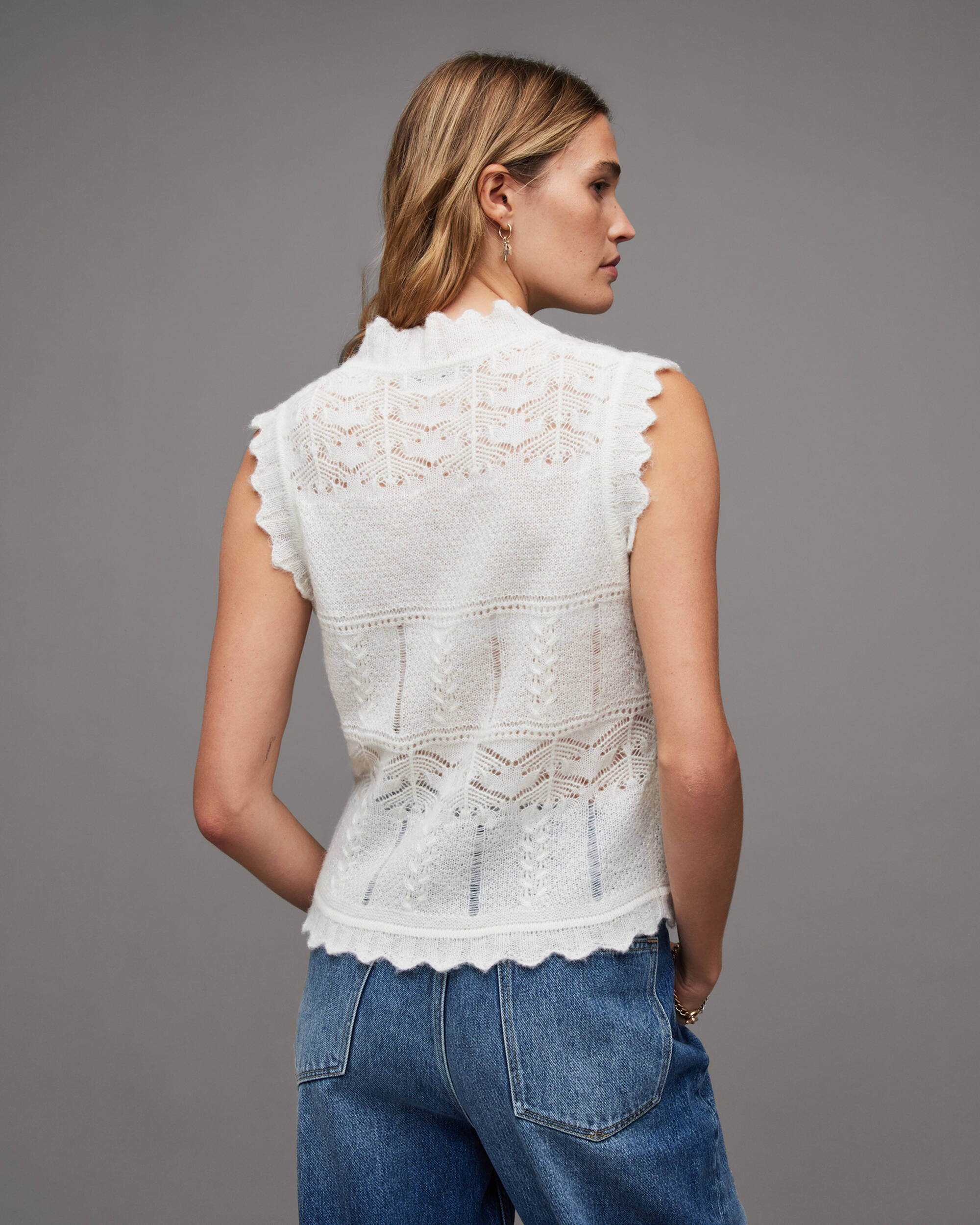 Vanessa Lace Scallop Edge Cropped Top  large image number 5