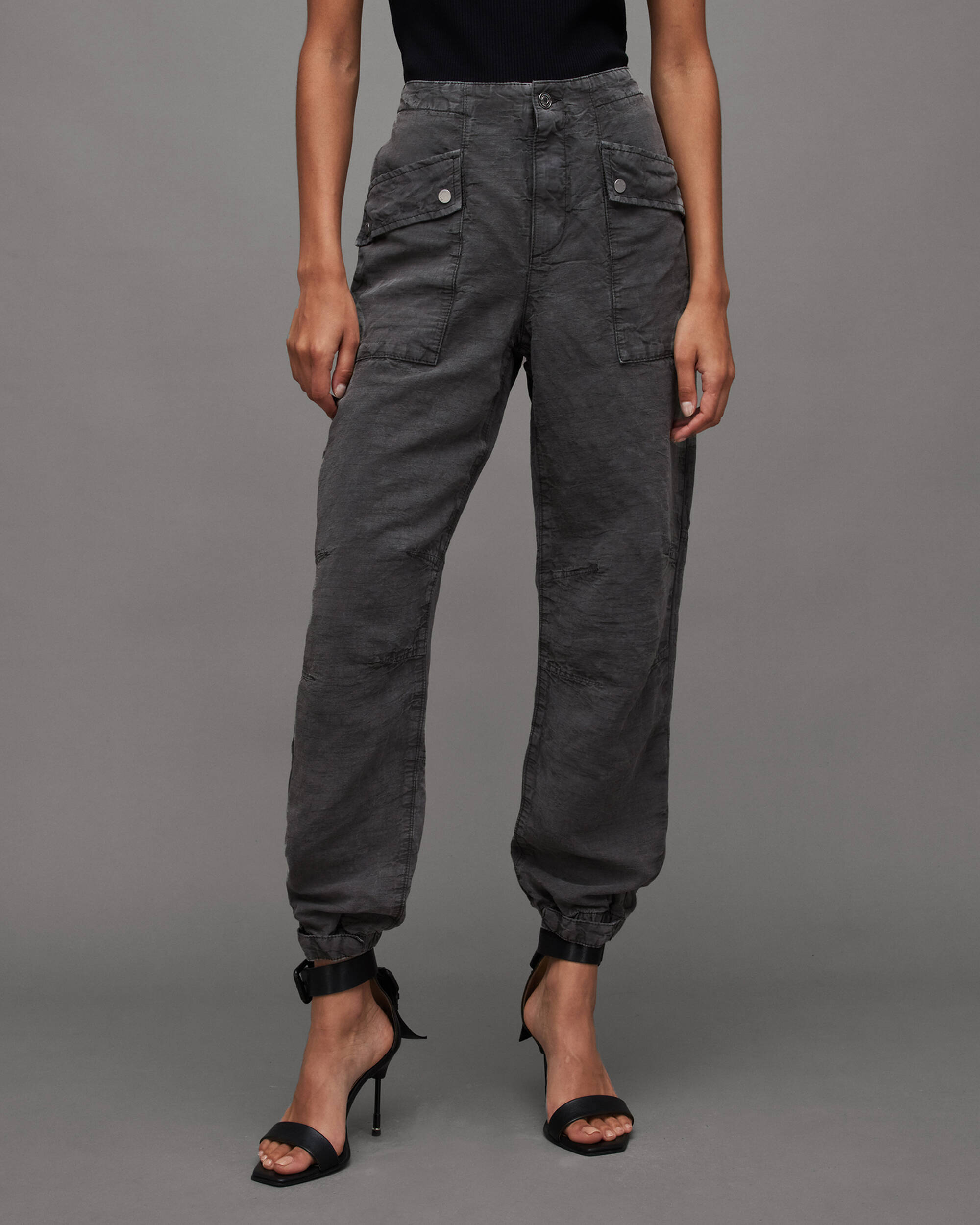 Val High-Rise Tapered Linen Trousers  large image number 2