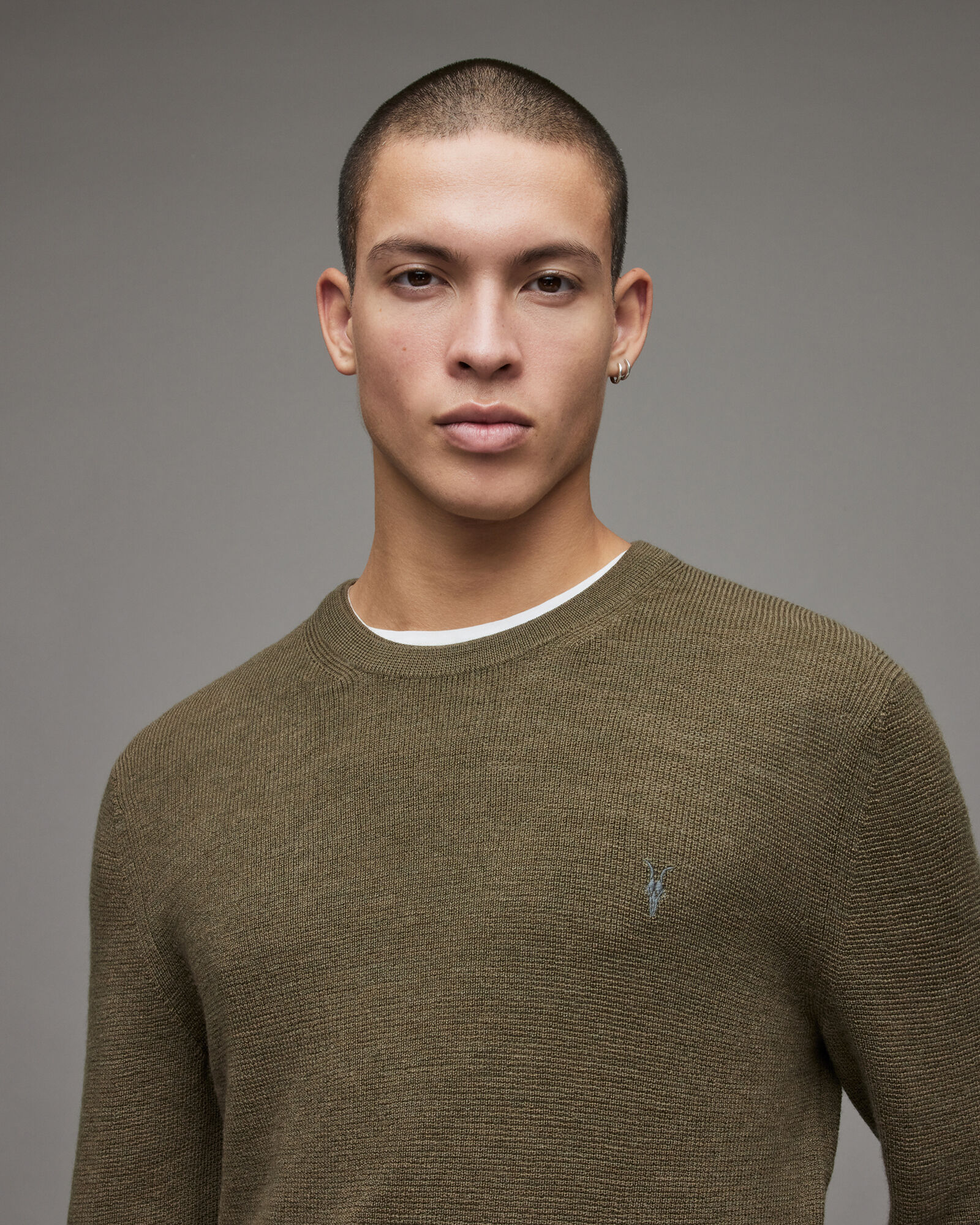 Ivar Merino Crew Jumper OLIVE GREEN 