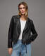 Larna Leather Slim Biker Jacket  large image number 1