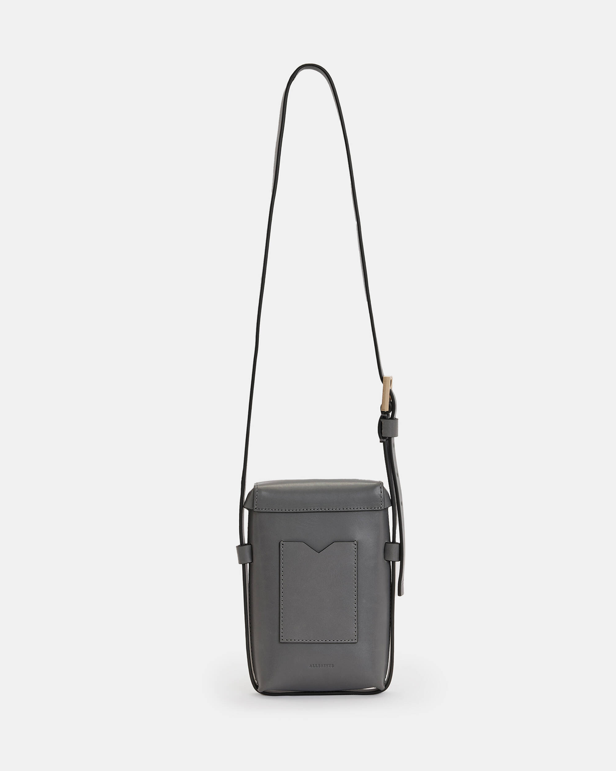 Salome Leather Crossbody Bag Slate Grey | ALLSAINTS