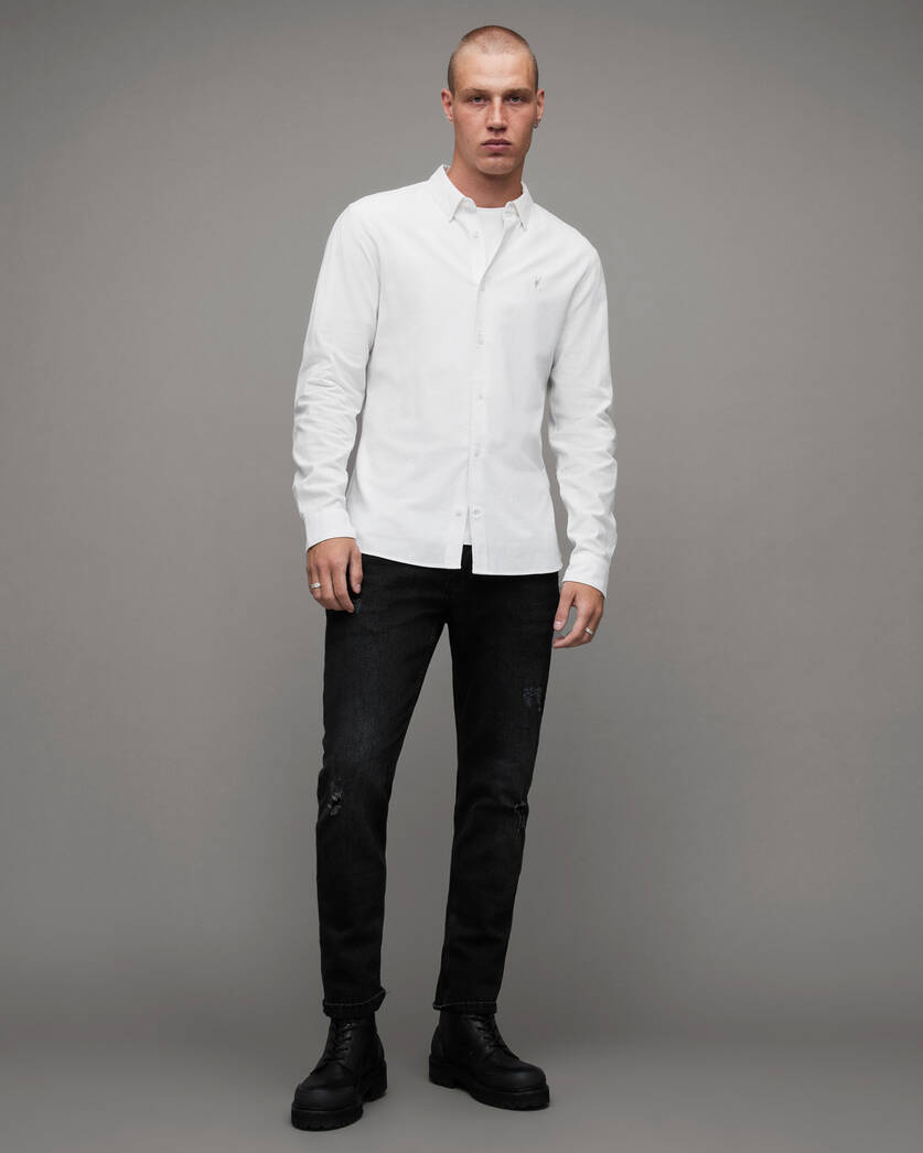 Lovell Slim Fit Ramskull Shirt White | ALLSAINTS