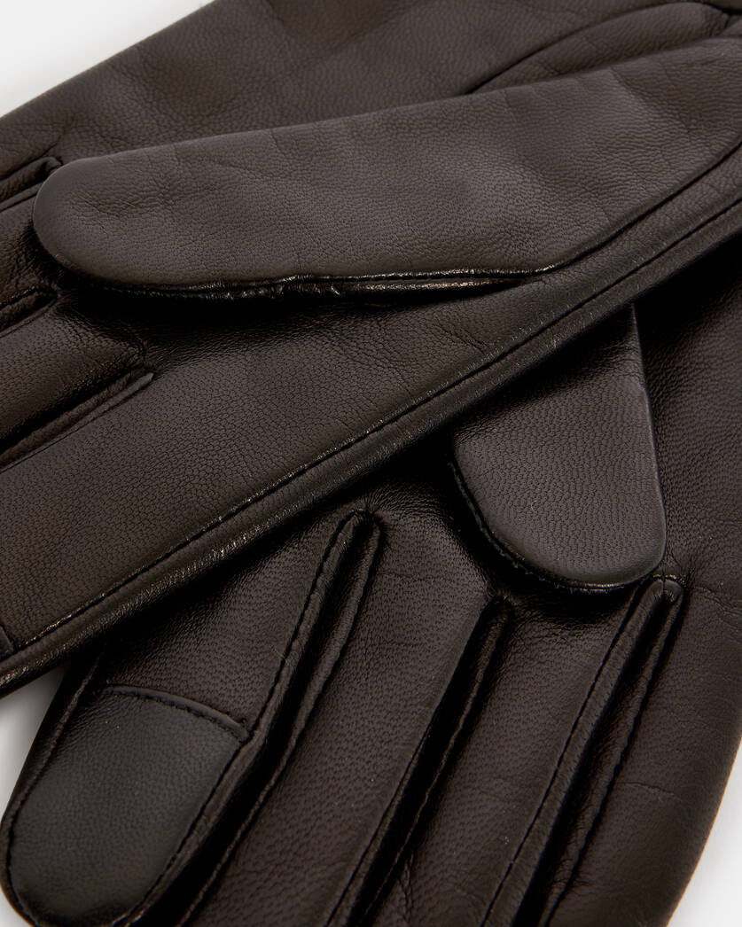 Mimi Elasticated Cuff Leather Gloves  large image number 3