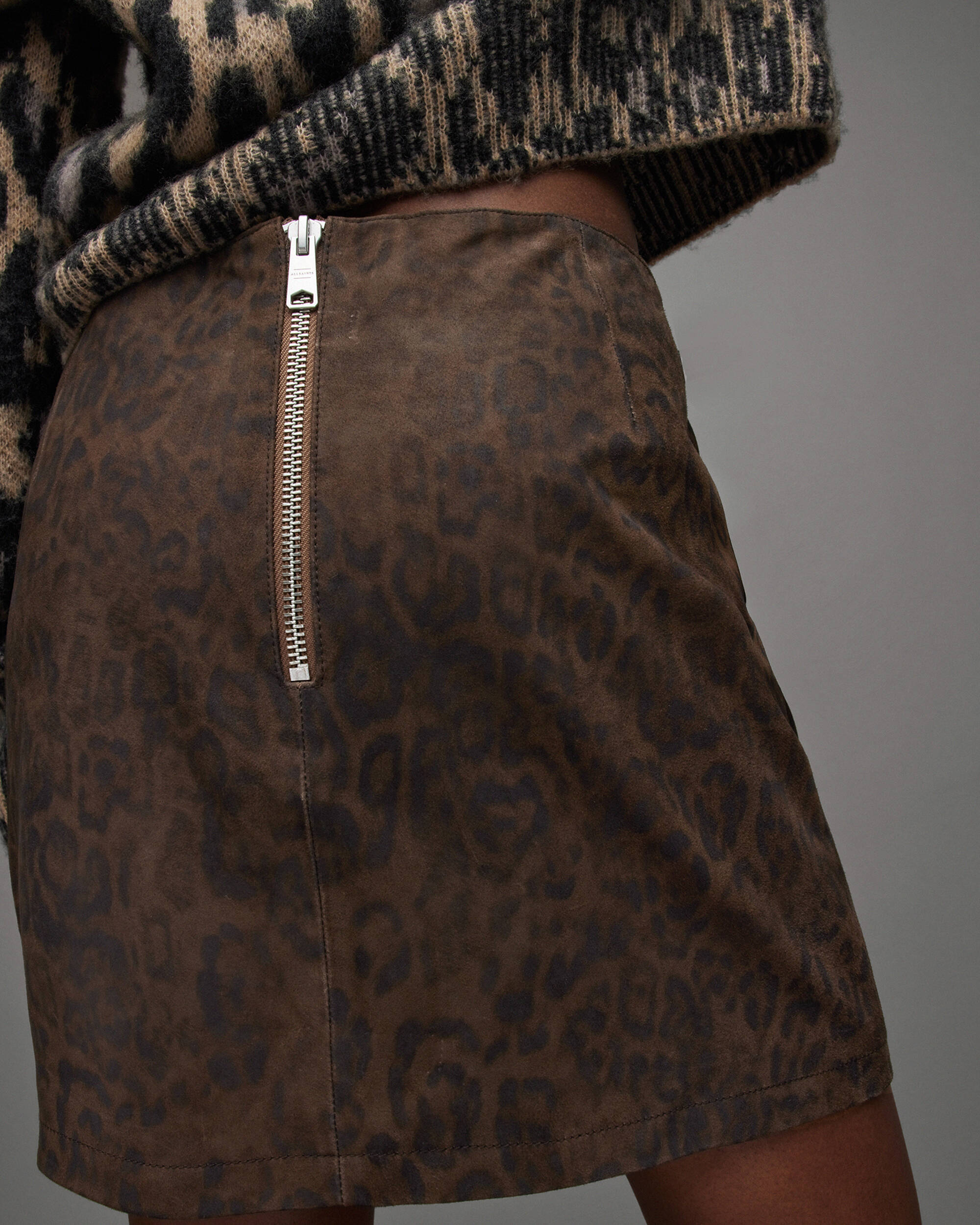 Lila Leather Leopard Print Skirt  large image number 5