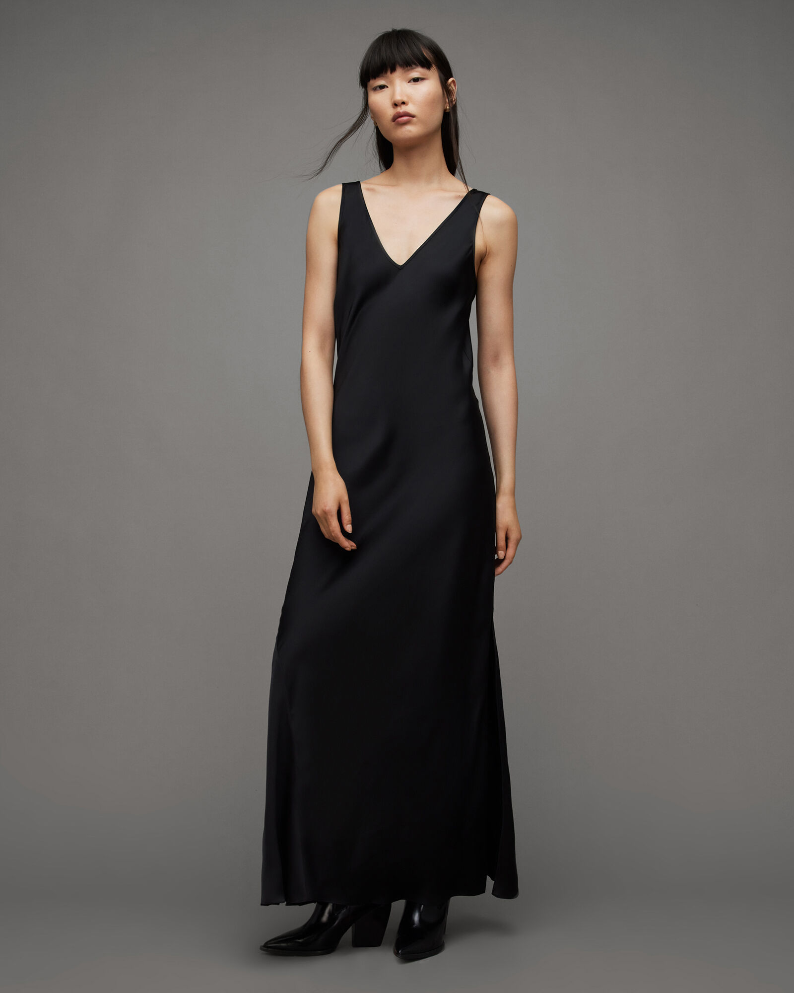 Amos Mercer 2-In-1 Maxi Dress Black | ALLSAINTS