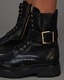 Onyx Snakeskin Leather Buckle Boots  large image number 4