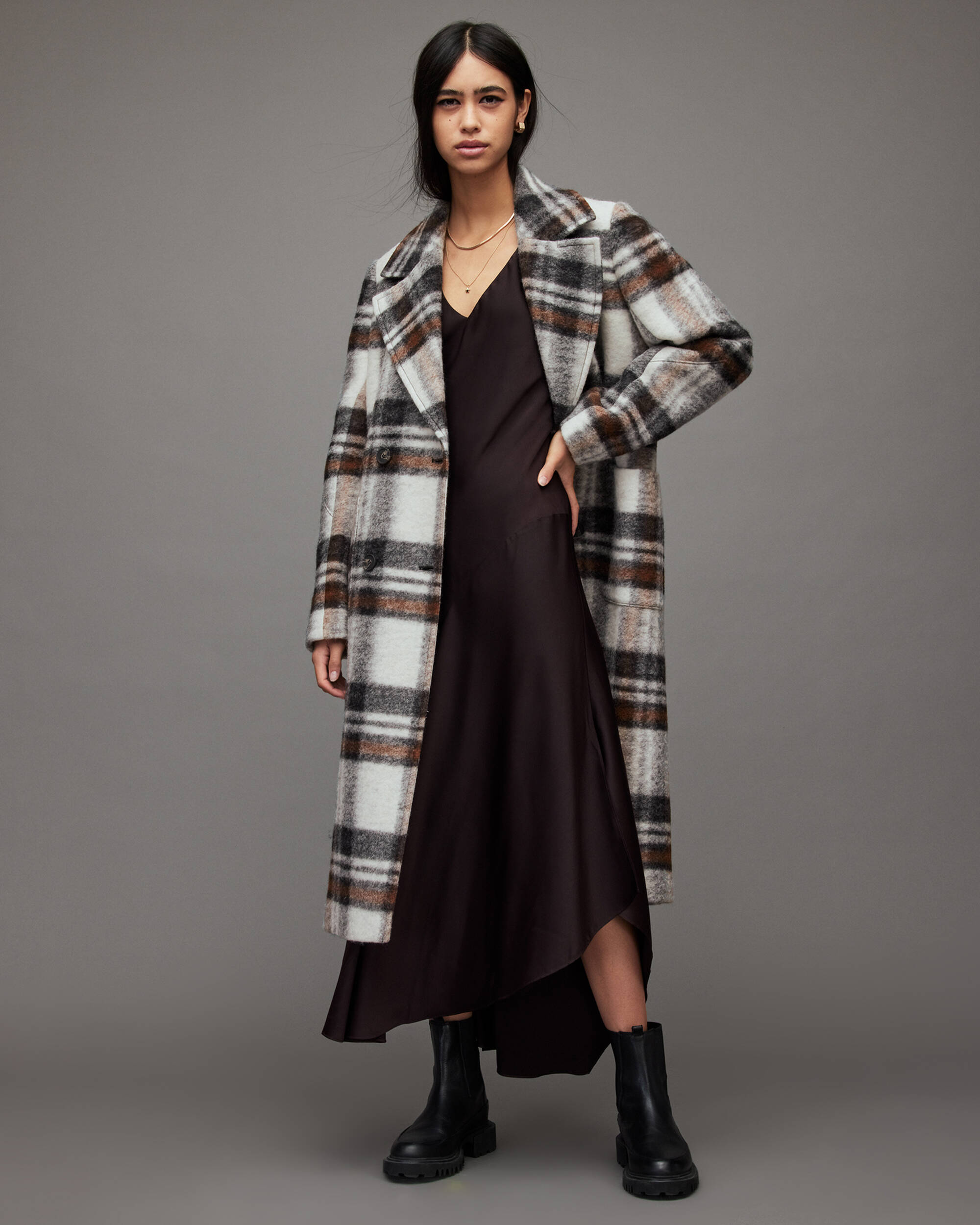 Esme Relaxed Checked Coat  large image number 1