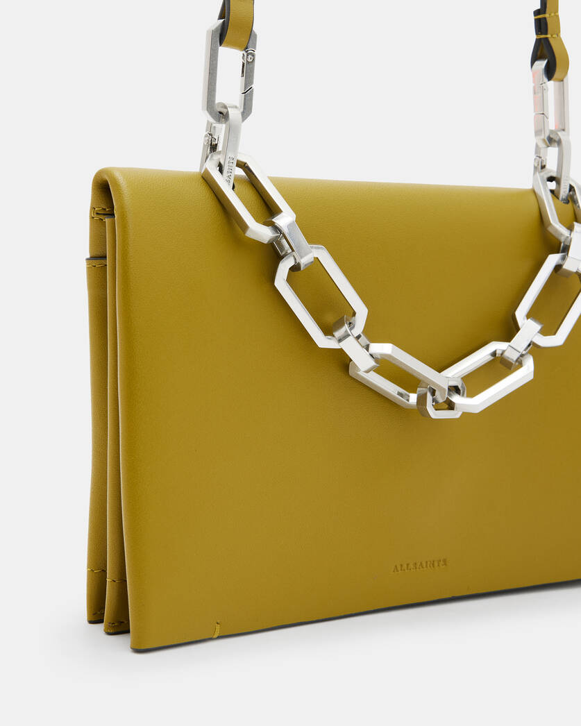 Yua Leather Removable Chain Clutch Bag  large image number 4