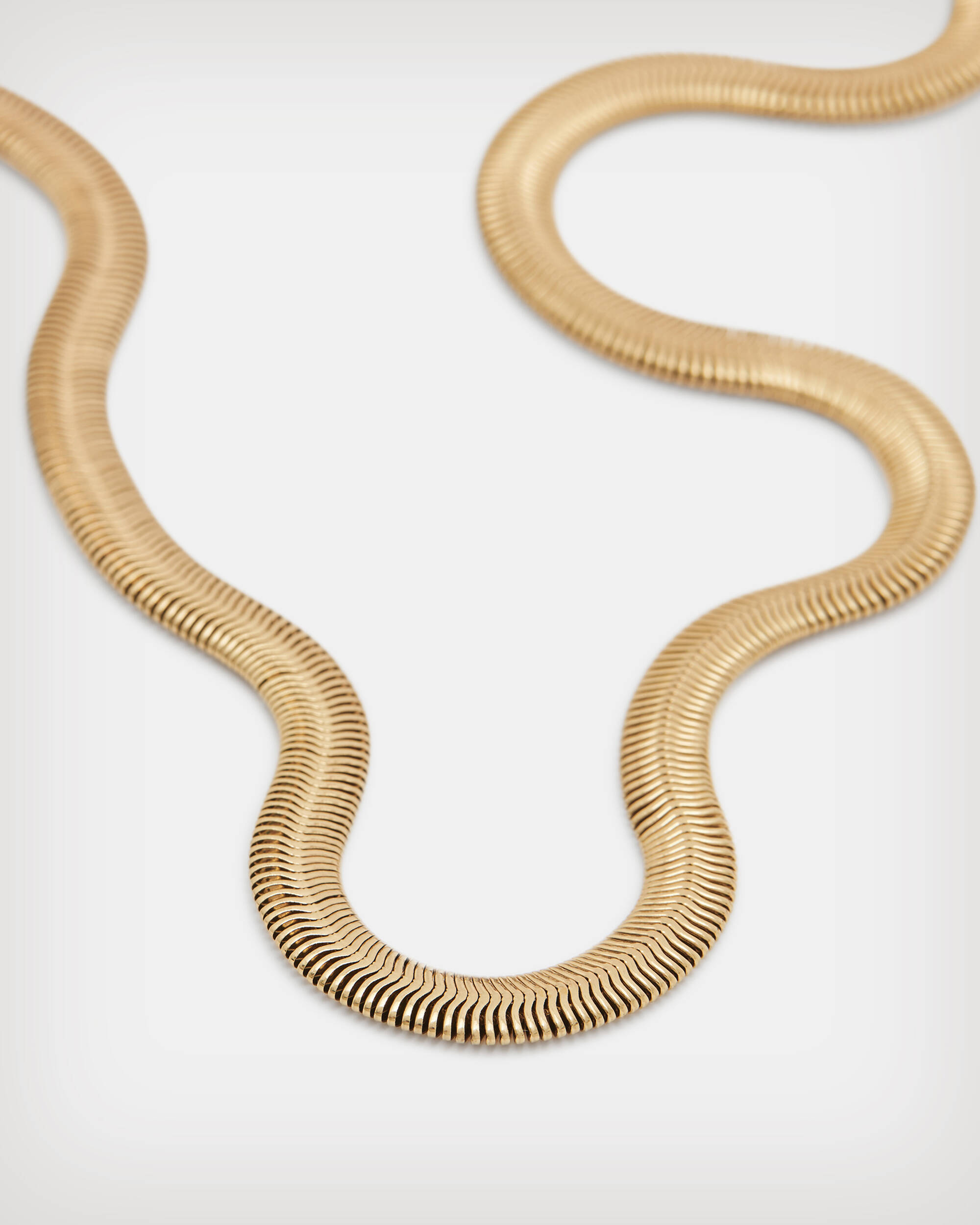 Flat Snake Chain Gold-Tone Necklace  large image number 3
