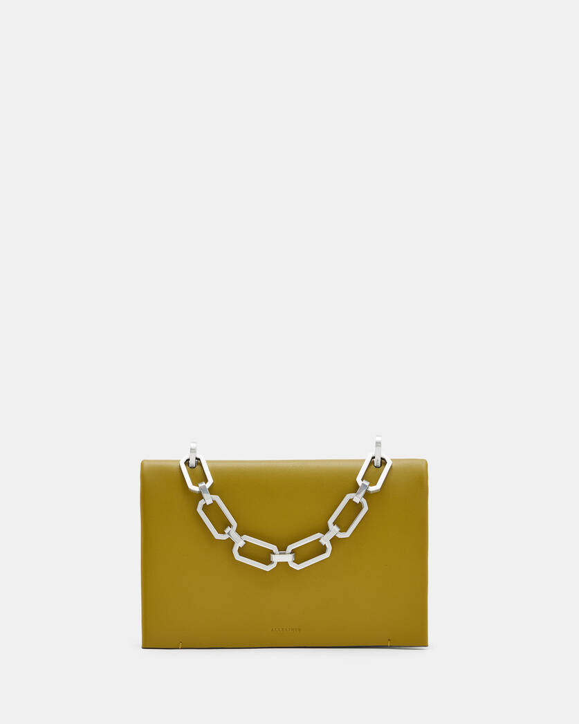 Yua Leather Removable Chain Clutch Bag  large image number 1