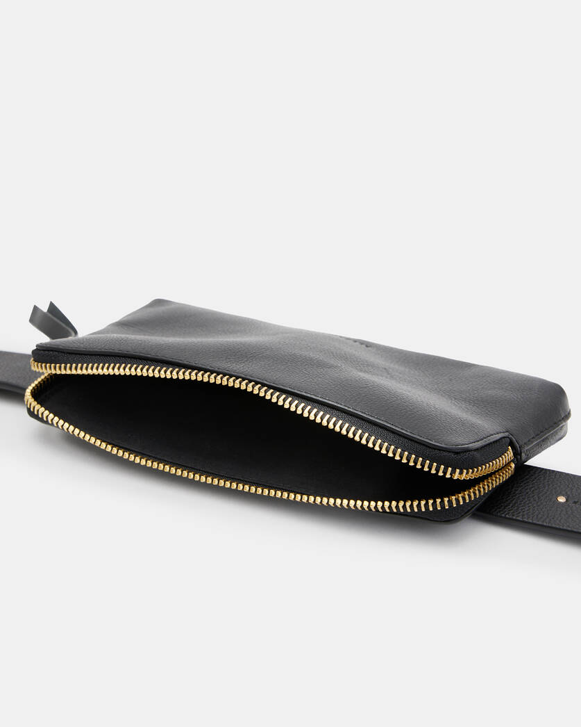 Erma Leather Bag Belt BLACK/WARM BRASS