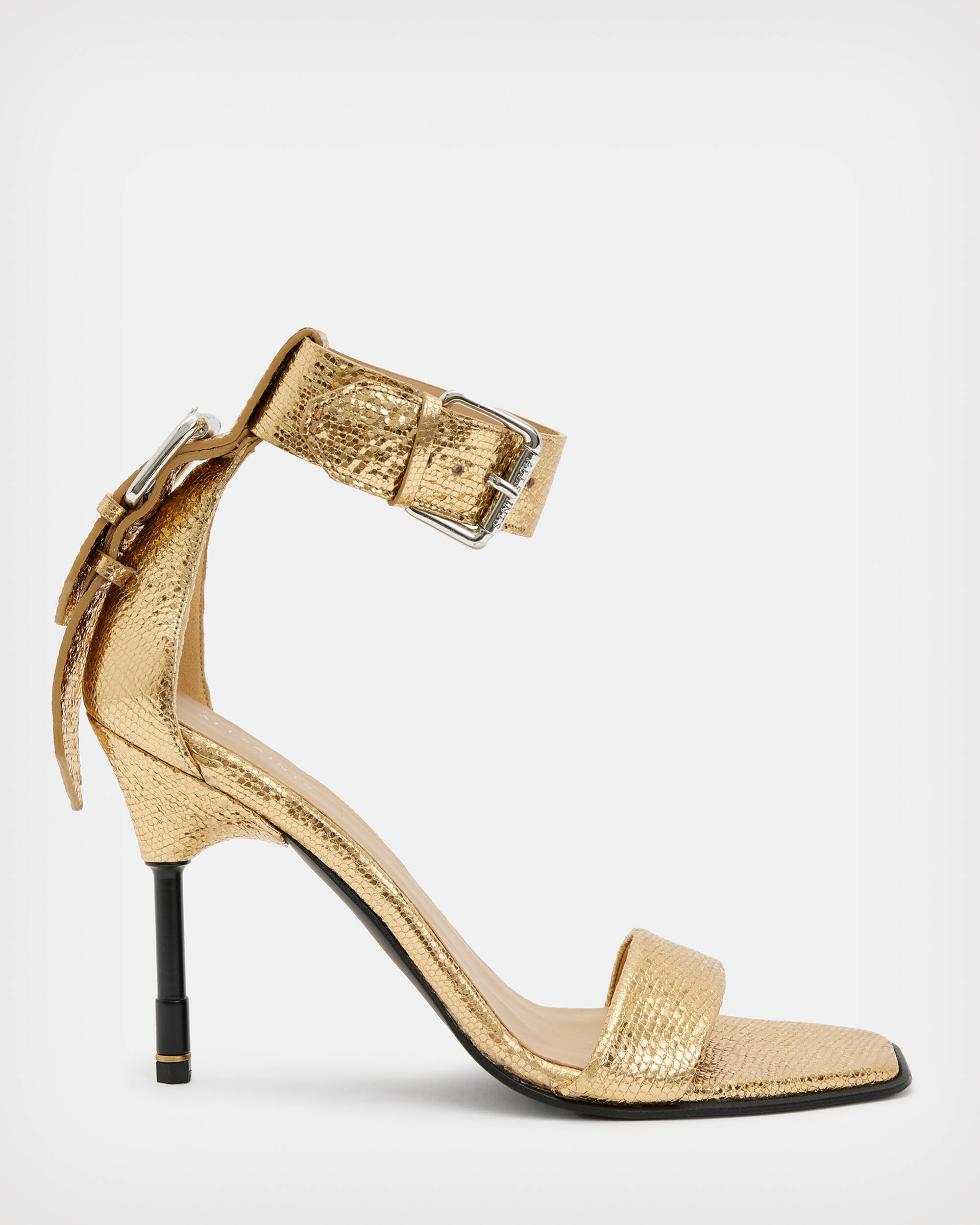 Noir Leather Shimmer Sandals METALLIC GOLD | ALLSAINTS