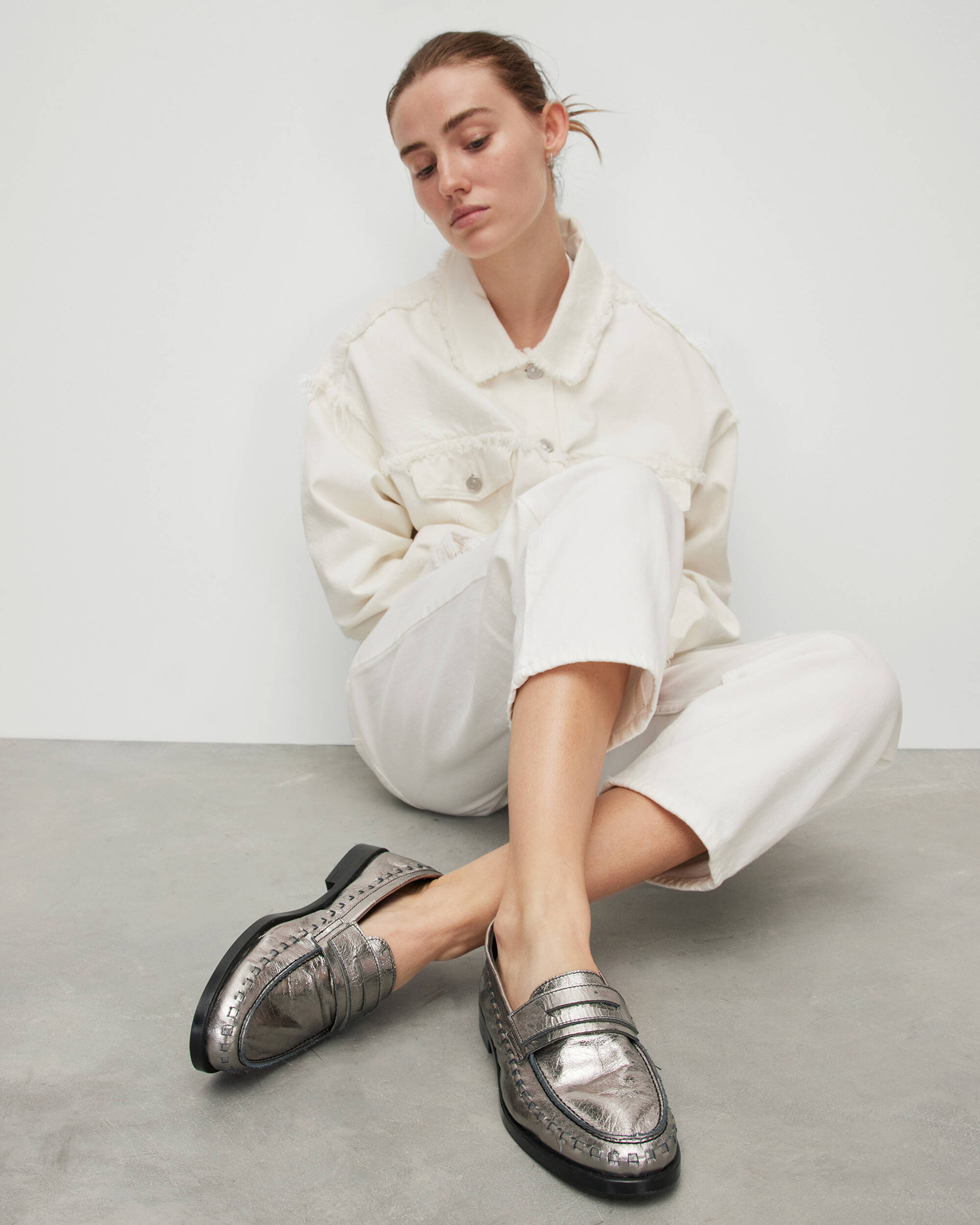 Sofie Metallic Leather Loafers  large image number 4